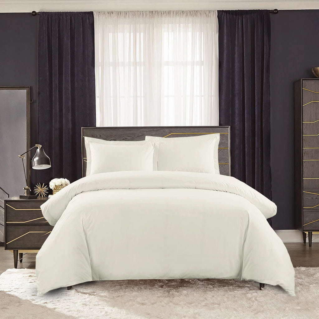 Soft Percale Egyptian Cotton 300 Thread Count Duvet Cover Set