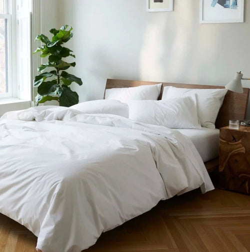 Brooklinen White King Duvet Cover 100% Cotton Luxury Bedding Shell