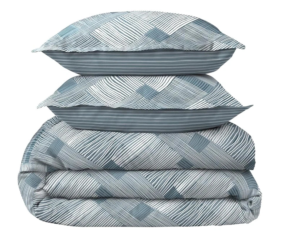 Scott Living 3Pc 100% Cotton Duvet Set Ambrose China Blue Queen/King