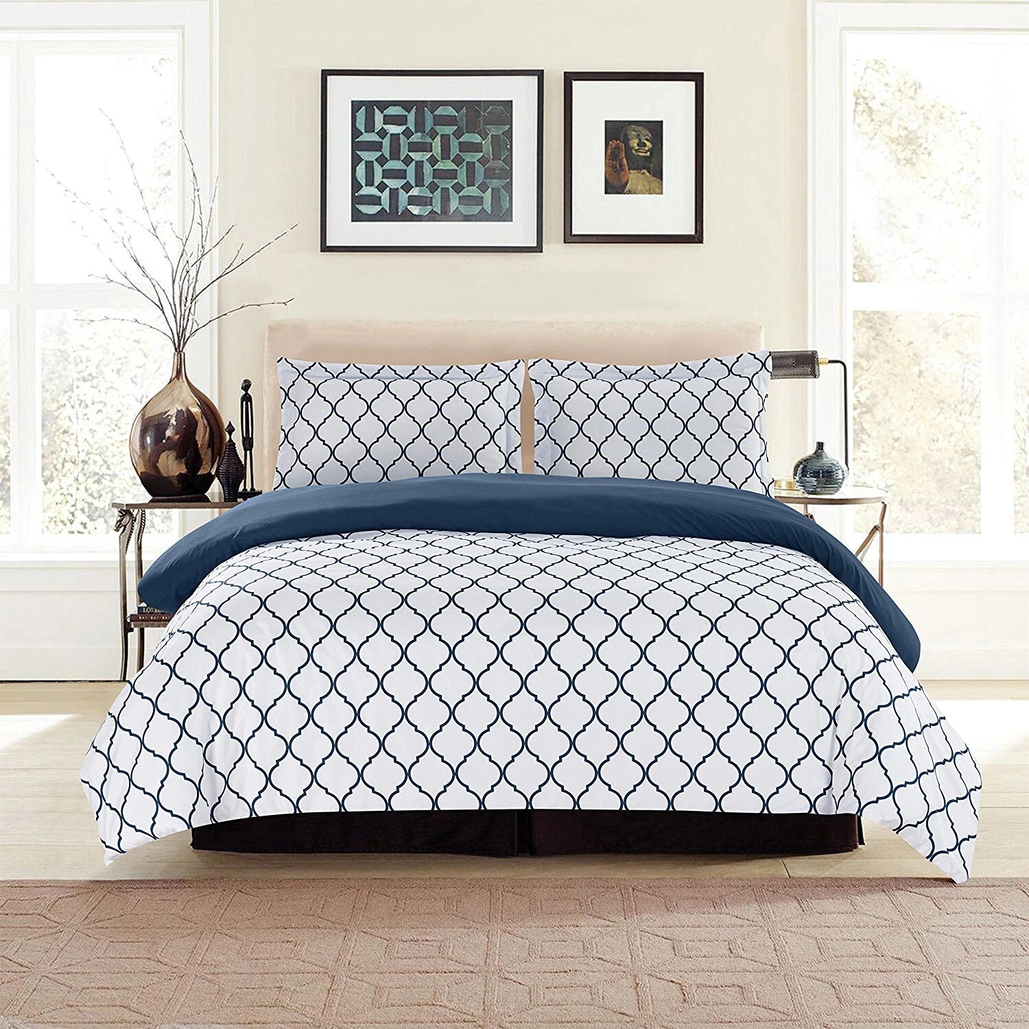 3 Piece Duvet Cover Queen King Size Ultra Soft Breathable Bedding Comforter