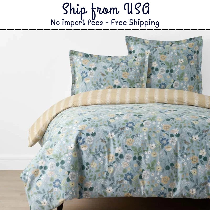 Rifle Paper Co. Strawberry Fields Classic Cool Cotton Percale Duvet Cover