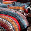 Boho Stripe Duvet Cover Set - 100% Cotton, Soft & Warm, King/California King