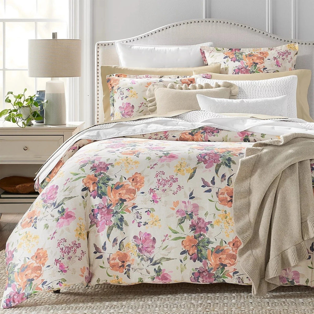 SKY HARPER AUTUMNAL FLORAL KING DUVET COVER SET SHAMS 100% COTTON